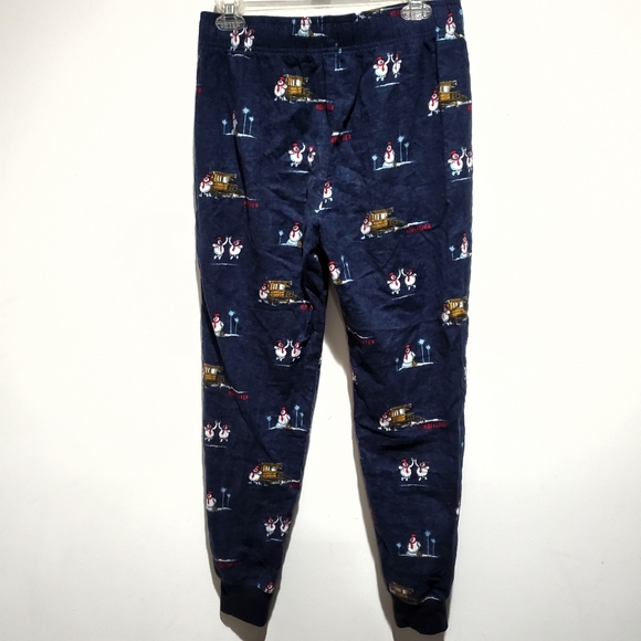 Hollister CA Navy Snowman Winter Print Sleep Pajama Jogger Pants Size XS EUC - Picture 10 of 16
